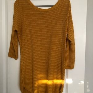 Gold long sweater.